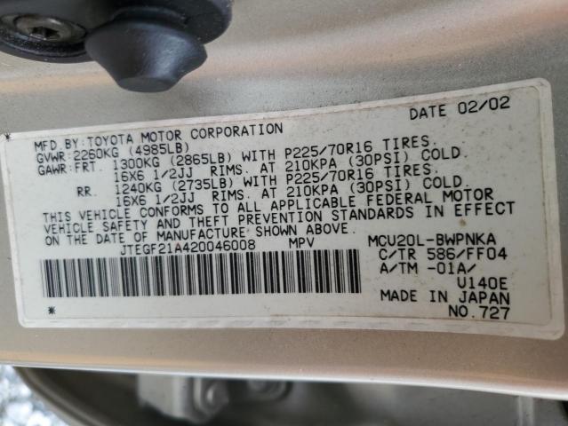 2002 TOYOTA HIGHLANDER #3284594352