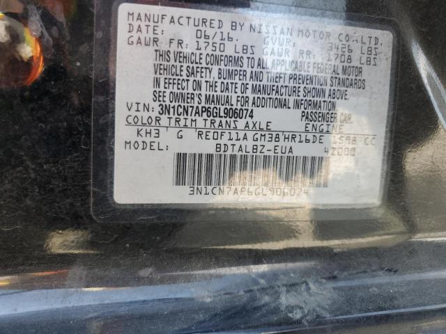 2016 NISSAN VERSA S 3N1CN7AP6GL906074