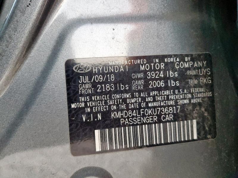 2019 HYUNDAI ELANTRA SE - KMHD84LF0KU736817