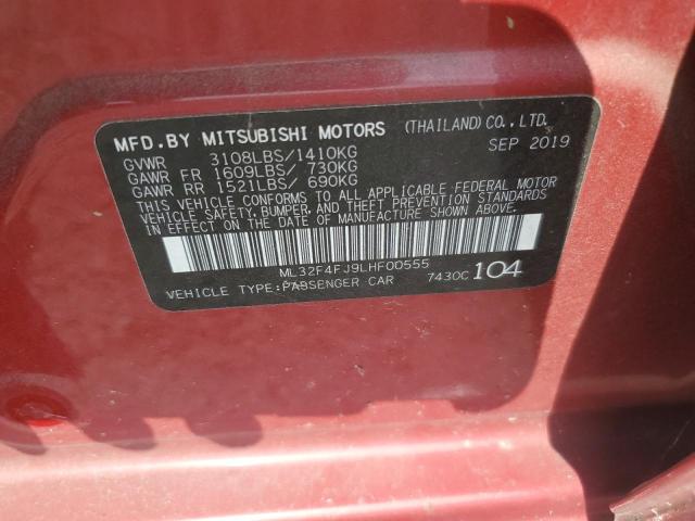 2019 MITSUBISHI MIRAGE G4 ML32F4FJ9LHF00555