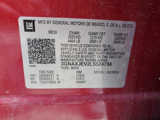 2020 CHEVROLET EQUINOX LT - 3GNAXJEV2LS524734