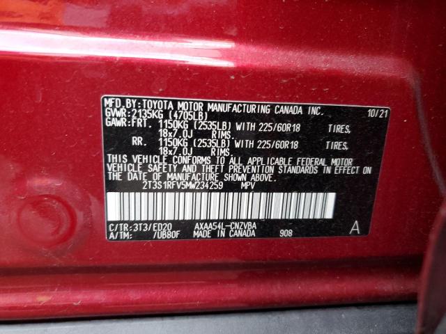 2021 TOYOTA RAV4 TRD O 2T3S1RFV5MW234259