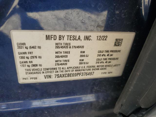 2023 TESLA MODEL X 7SAXCBE69PF376497