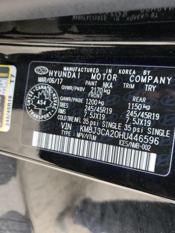 2017 HYUNDAI TUCSON LIM KM8J3CA20HU446596