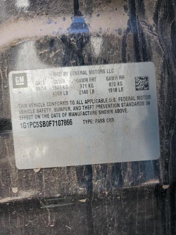2015 CHEVROLET CRUZE LT 1G1PC5SB0F7107866