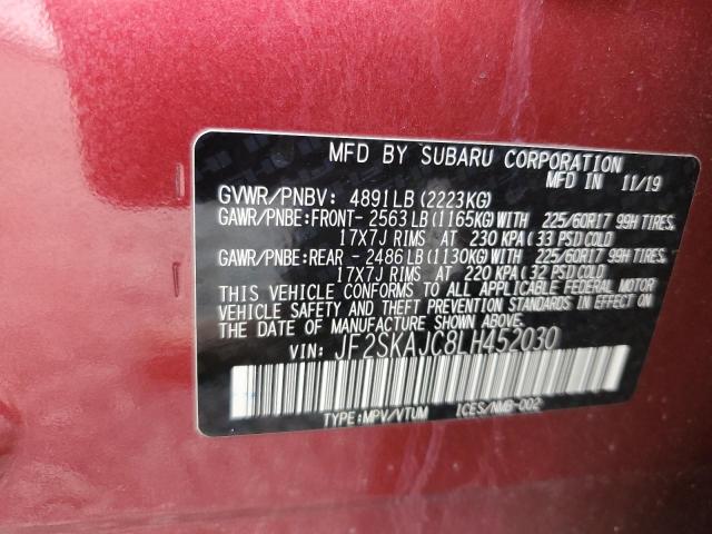 2020 SUBARU FORESTER P JF2SKAJC8LH452030