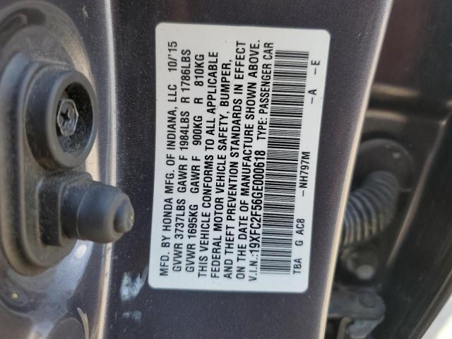 2016 HONDA CIVIC LX - 19XFC2F56GE000618