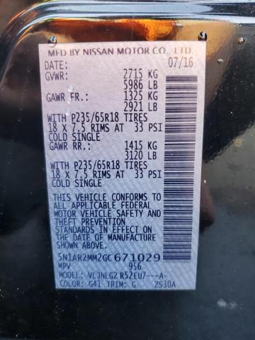 2016 NISSAN PATHFINDER 5N1AR2MM2GC671029