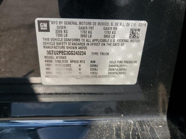 2016 GMC SIERRA K15 3GTU2PEC3GG243234