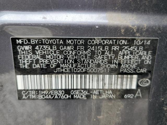 2015 LEXUS IS 350 - JTHCE1D20F5007511