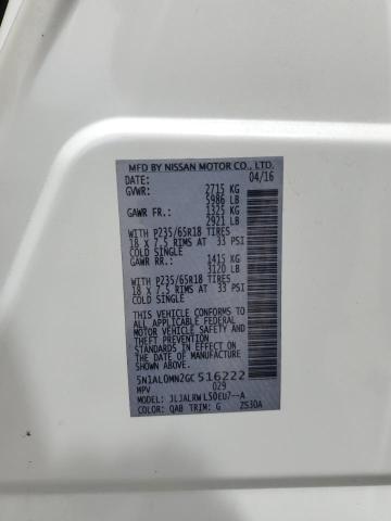 2016 INFINITI QX60 5N1AL0MN2GC516222