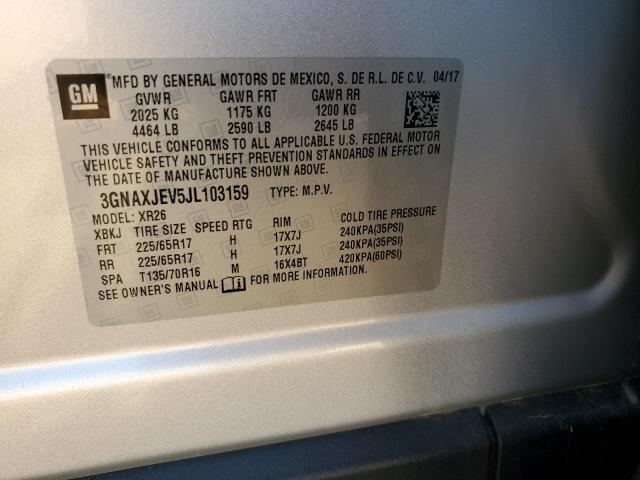 2018 CHEVROLET EQUINOX LT - 3GNAXJEV5JL103159