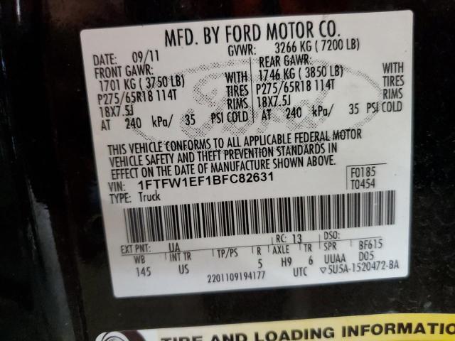 2011 FORD F150 SUPER - 1FTFW1EF1BFC82631