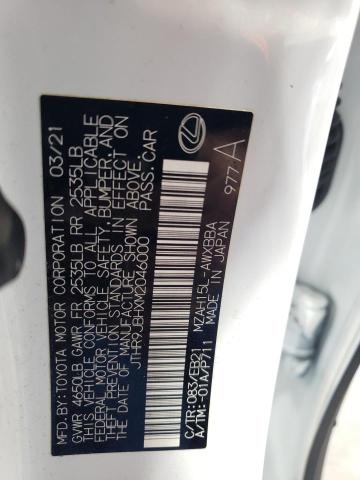 2021 LEXUS UX 250H JTHR9JBHXM2046000