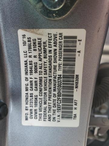 2017 HONDA CIVIC EX - 19XFC2F80HE003784