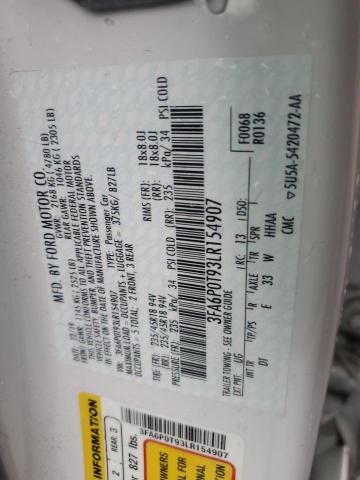 2020 FORD FUSION SE 3FA6P0T93LR154907