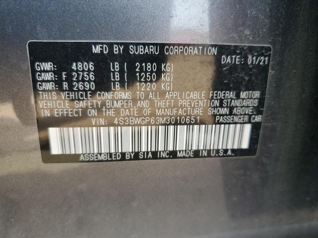 2021 SUBARU LEGACY TOU 4S3BWGP63M3010651
