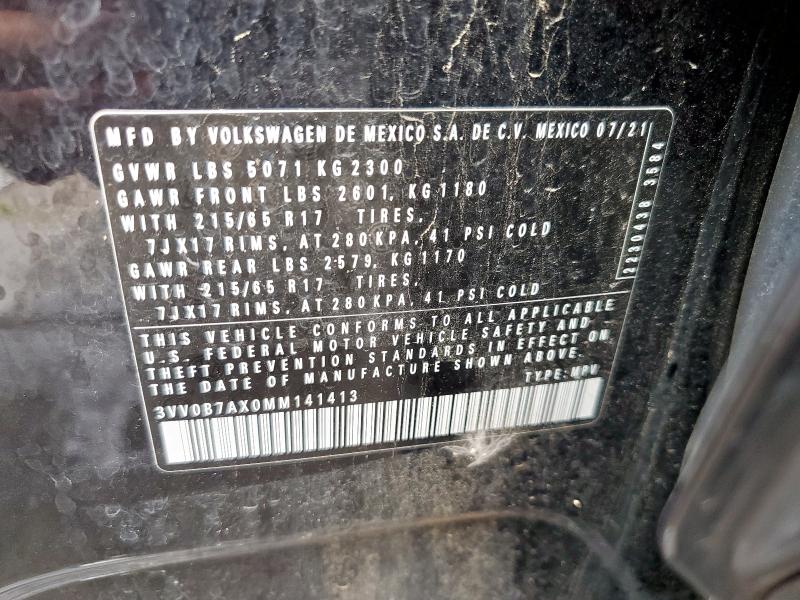 2021 VOLKSWAGEN TIGUAN S 3VV0B7AX0MM141413