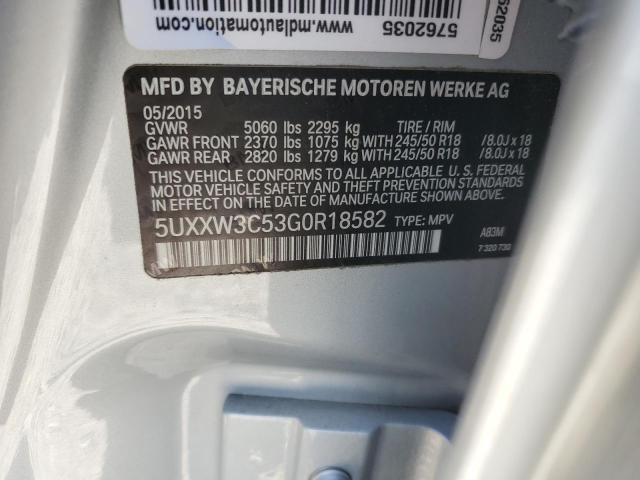 2016 BMW X4 XDRIVE2 5UXXW3C53G0R18582