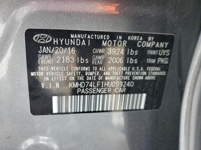2017 HYUNDAI ELANTRA KMHD74LF1HU099240
