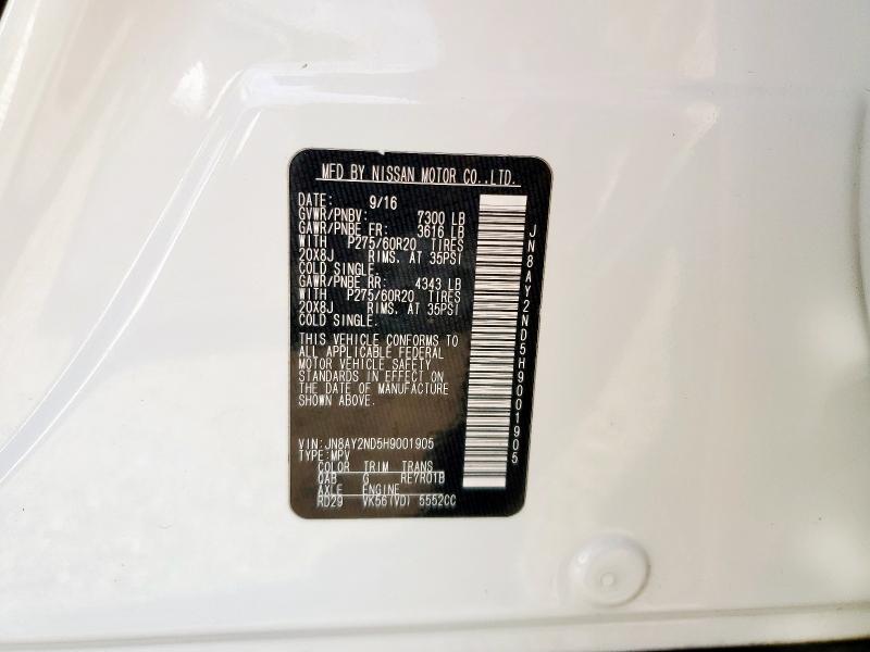 2017 NISSAN ARMADA SV JN8AY2ND5H9001905