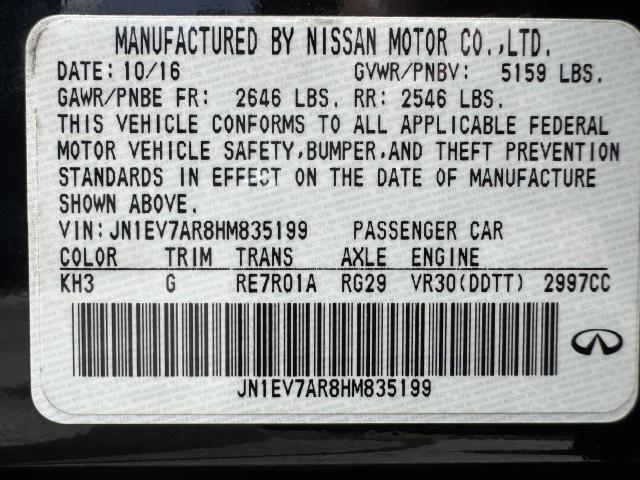 2017 INFINITI Q50 PREMIU JN1EV7AR8HM835199