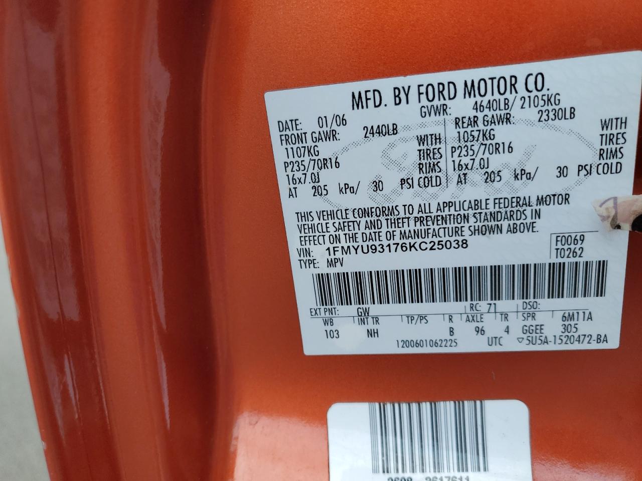 Lot #3246521929 2006 FORD ESCAPE XLT