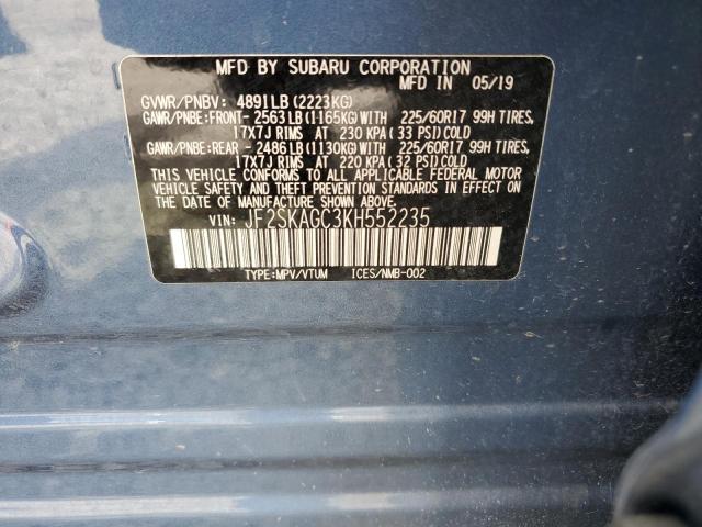 2019 SUBARU FORESTER PREMIUM JF2SKAGC3KH552235
