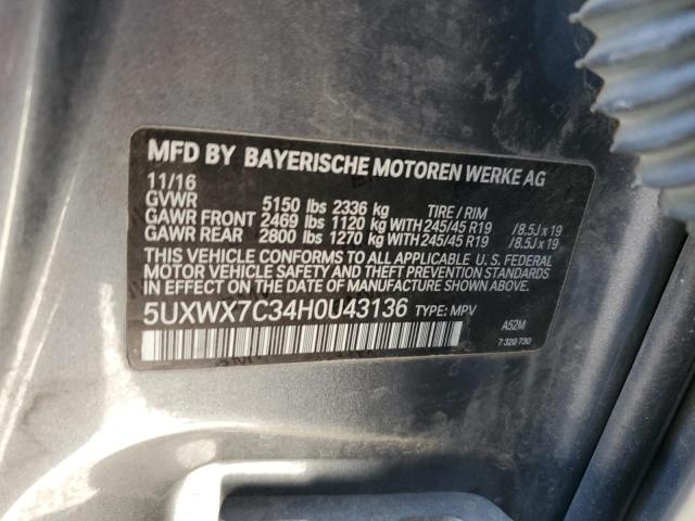 2017 BMW X3 XDRIVE35I 5UXWX7C34H0U43136