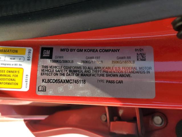 2021 CHEVROLET SPARK 1LT - KL8CD6SAXMC745118