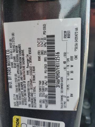 2015 FORD FUSION SE 3FA6P0HD7FR112516