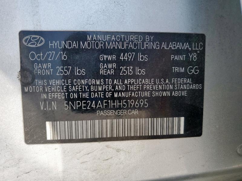 2017 HYUNDAI SONATA SE 5NPE24AF1HH519695