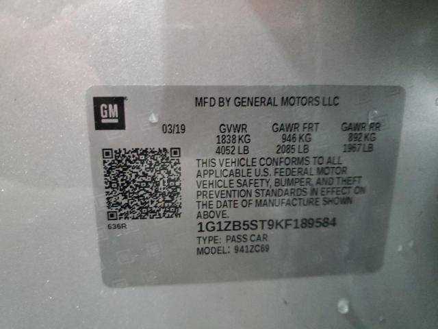 2019 CHEVROLET MALIBU LS 1G1ZB5ST9KF189584