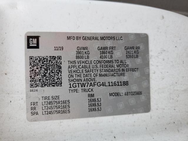 2020 GMC SAVANA G25 1GTW7AFG4L1161188