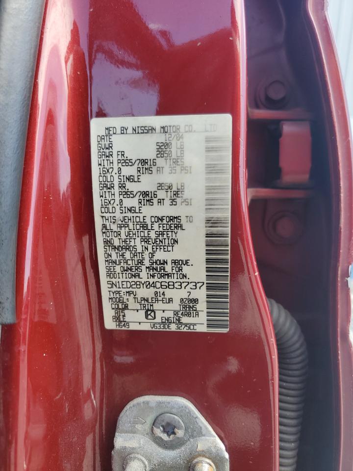 Lot #3245460454 2004 NISSAN XTERRA XE