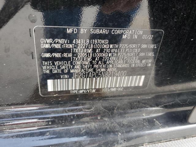 2022 SUBARU CROSSTREK PREMIUM JF2GTAPC5N8219400