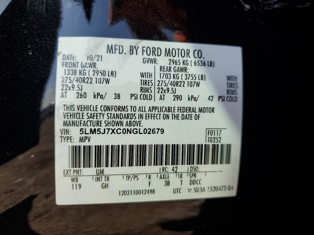 LINCOLN AVIATOR RESERVE