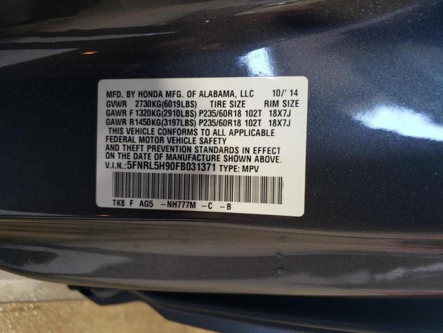 2015 HONDA ODYSSEY TO 5FNRL5H90FB031371