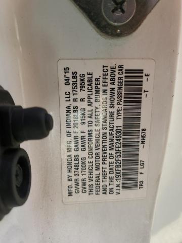 2015 HONDA CIVIC LX - 19XFB2F53FE249301