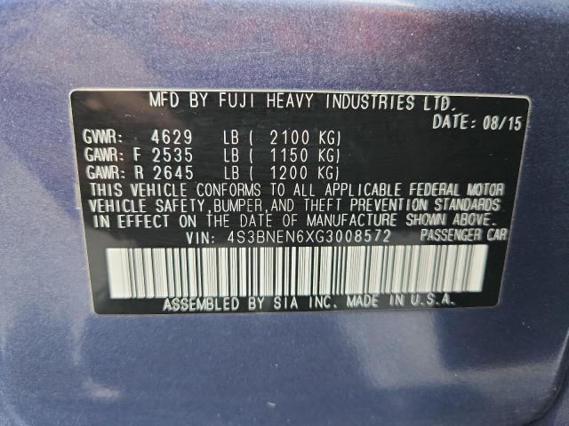 2016 SUBARU LEGACY 3.6R LIMITED 4S3BNEN6XG3008572