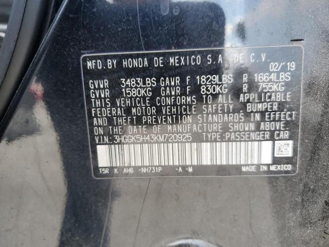 2019 HONDA FIT LX 3HGGK5H43KM720925