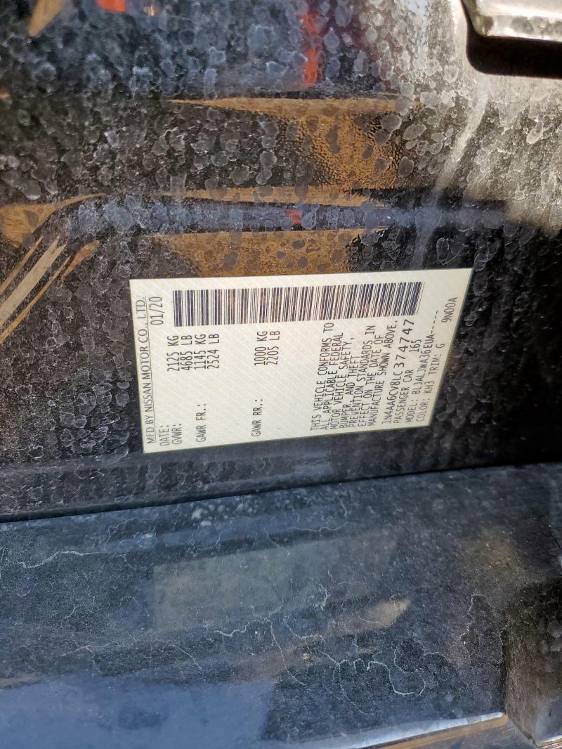 2020 NISSAN MAXIMA SV 1N4AA6CV8LC374747