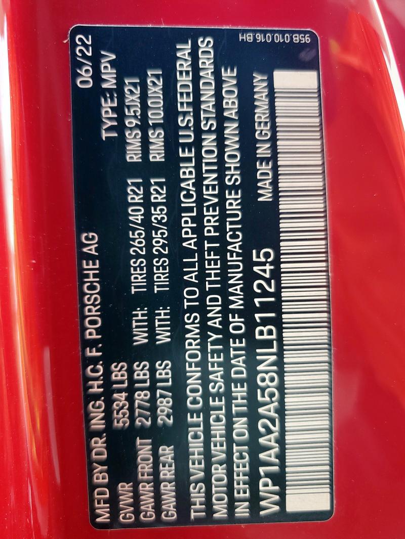 2022 PORSCHE MACAN - WP1AA2A58NLB11245