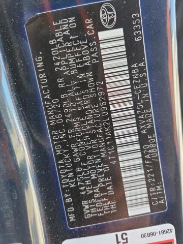 2020 TOYOTA CAMRY LE 4T1C11AK2LU962972