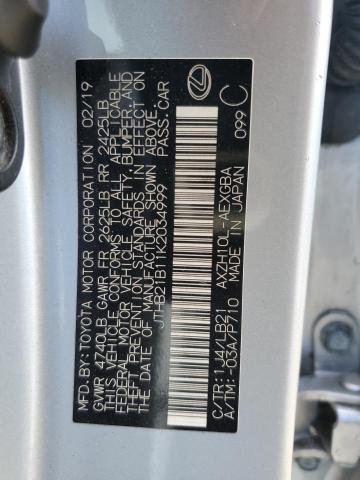 2019 LEXUS ES 300H - JTHB21B11K2034999