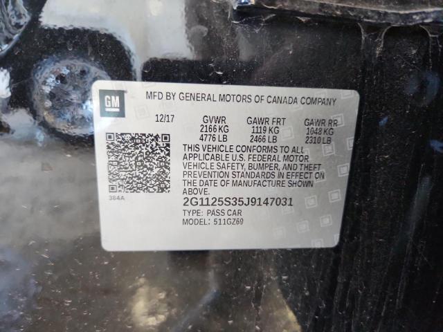 2018 CHEVROLET IMPALA PRE - 2G1125S35J9147031