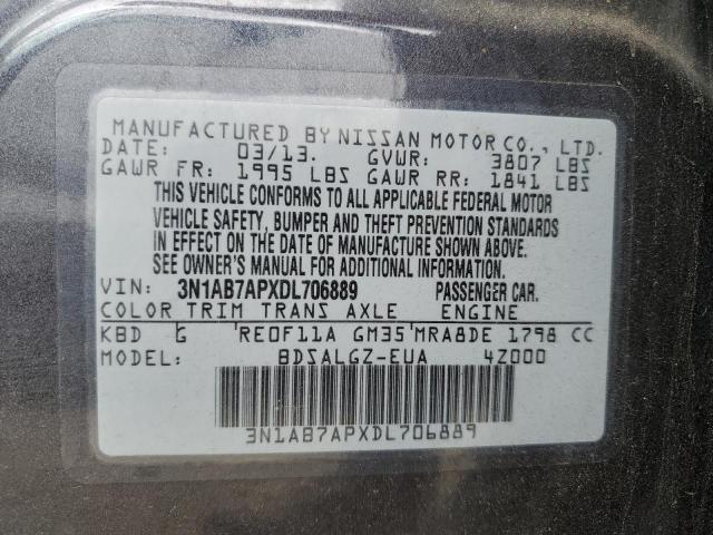 2013 NISSAN SENTRA S - 3N1AB7APXDL706889