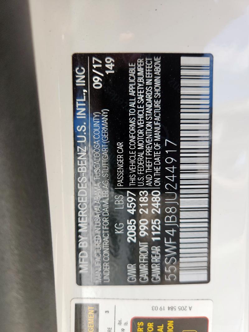 2018 MERCEDES-BENZ C 300 55SWF4JB8JU244917