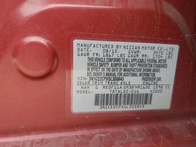 2016 NISSAN VERSA NOTE S 3N1CE2CPXGL355843