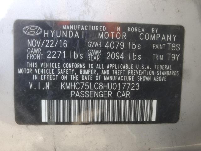 2017 HYUNDAI IONIQ SEL KMHC75LC8HU017723